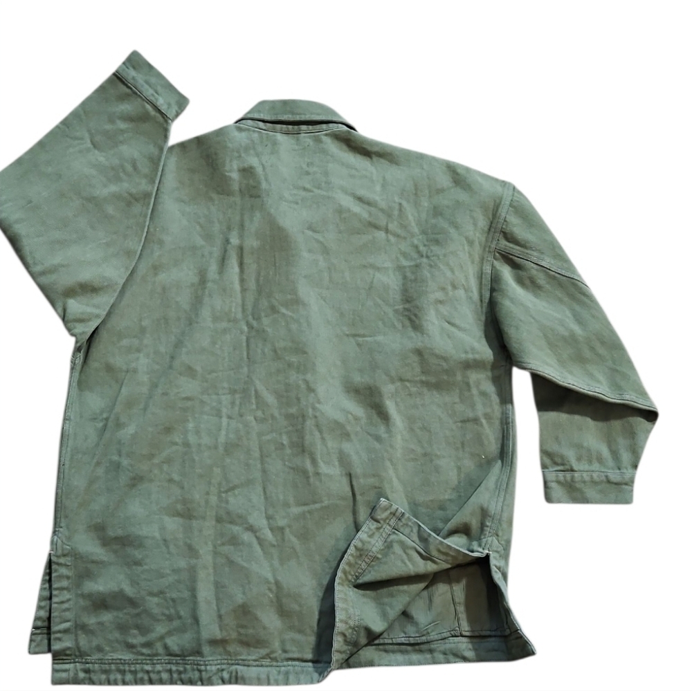 NWT Free People Green Jacket Denim Oversized Sz L - Picture 9 of 11